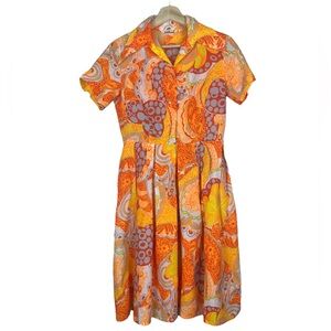 Lady Bayard 1970s Vintage Shirt Dress Size 8 Gogo… - image 1